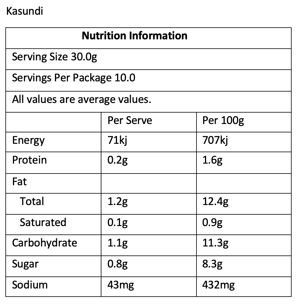 Kasundi Paste - 300g Jar