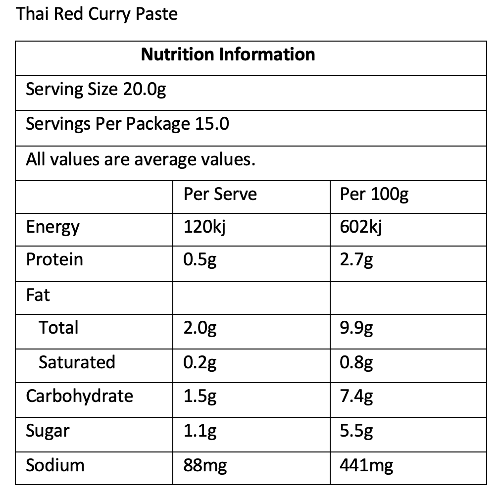 Thai Red Curry Paste - 300g Jar