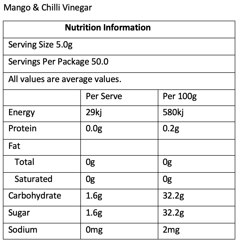 Mango & Chill Vinegar